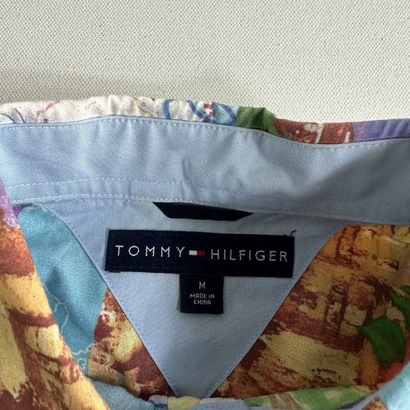 Tommy Hilfiger Mens Graphic Short Sleeve Button Down Camp Shirt Size Medium - Picture 6 of 9